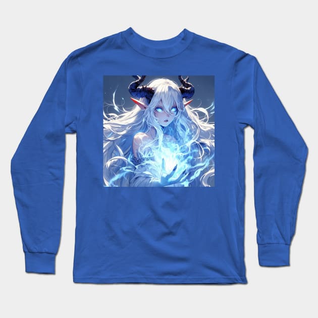 Ice demon woman Long Sleeve T-Shirt by GoodandFunny